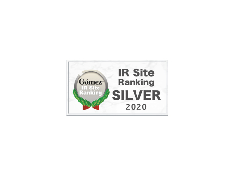 Silver Award in “Over All” Gomez IR Site Ranking of 2020