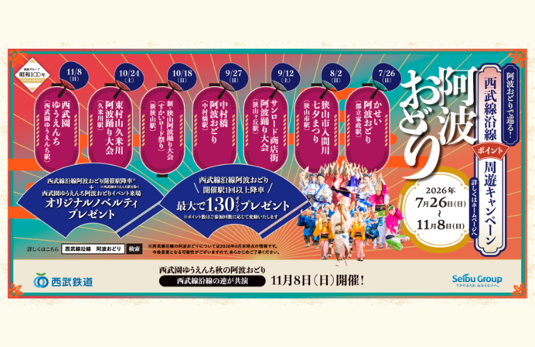 阿波おどりで巡る！西武線沿線ポイント周遊キャンペーン