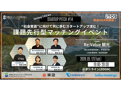 鉄道4社がタッグを組んだ課題先行型マッチングイベントを開催 “社会実装”に向けて共に歩むスタートアップ求む！のサムネイル画像
